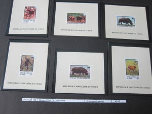 Congo 1978 Sc 453-58 Imperf. 6 De Luxi Sheets WWF set MNH