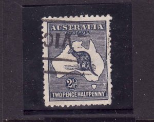 Australia-Sc#46-used-2&1/2p dark blue Kangaroo-1915-24-