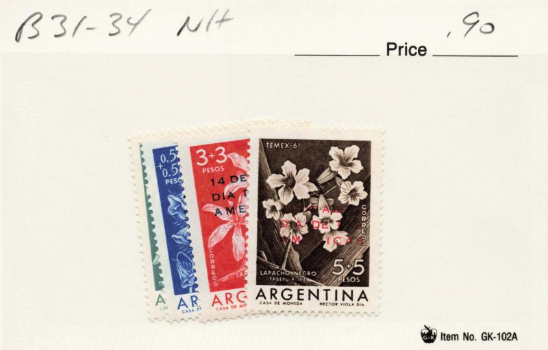 ARGENTINA  B31-34   MNH