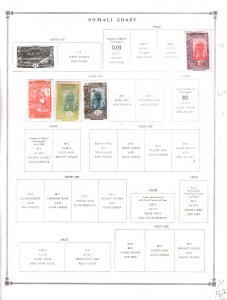 Collection Somali Coast Scott Album  Page, 1922/1959, Cat $52 Mint & Used