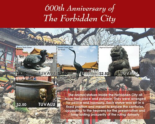 2020/12- TUVALU - FORBIDEN CITY 600TH    4V  complet set    MNH ** T