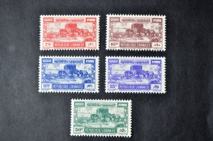 Lebanon sc# 229-233 MNH OG stamps 1949 229-33