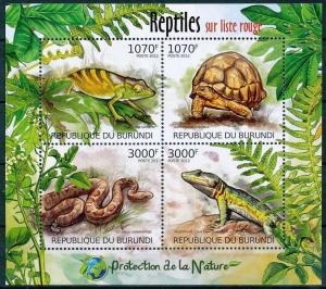 BURUNDI 2012 SHEET bur12403a RETILS REPTILES SNAKES SERPENTS