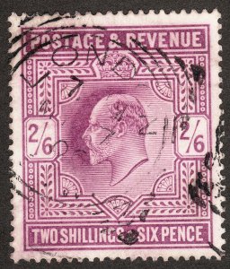 1902 - 1911 UK GB Great Britain KEVII King Edward VII 2/6 used Sc# 139