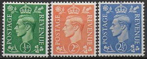 1937 Gran Bretagna 3v. inverted MNH Unif n. 209Ar/13Ar