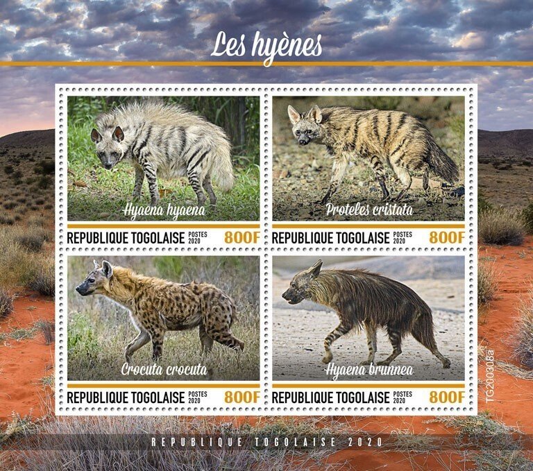 TOGO - 2020 - Hyenas - Perf 4v Sheet  - Mint Never Hinged