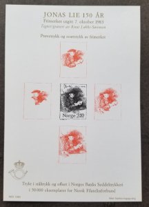*FREE SHIP Norway Stamp Day Special Print 1983 Writer (souvenir sheet) MNH