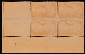 France 1936 Airmail Scott C13 Y&T13 Block of 4. XF NH Plane Over Paris