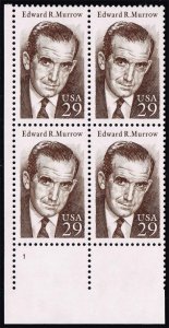 US #2812 Edward R. Murrow P# Block of 4; MNH (3.50)