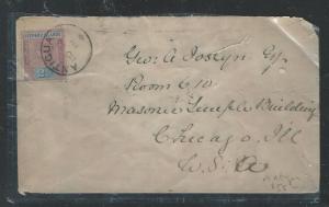 LEEWARD ISLANDS  (P2504B) 1901 QV 2 1/2D FROM ANTIGUA TO USA