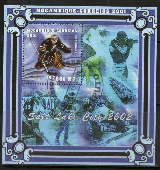 Mozambique 2001 Winter Olympics Salt Lake City Hockey Tommy Salo Sc 1442 Meda...