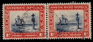 SOUTH WEST AFRICA GV SG75, 1d indigo & scarlet, FINE USED.