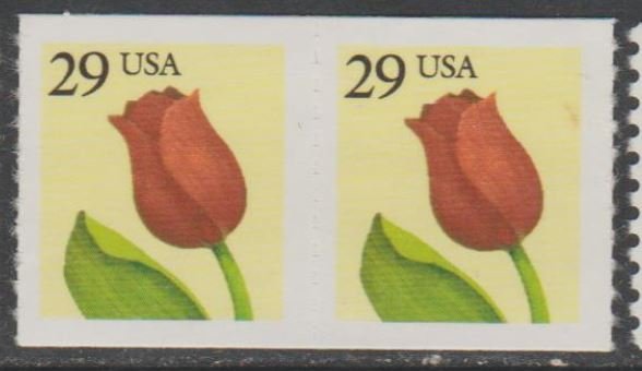 U.S. Scott #2525 Flower Coil Stamps - Mint NH Pair