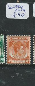 MALAYA STRAITS SETTLEMENTS (P1205B) KGVI  4C SG 296  MOG