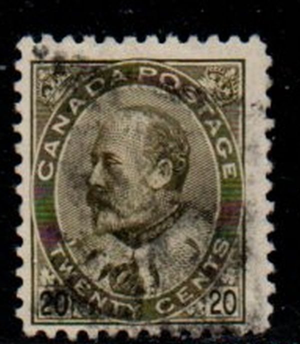Canada Sc 94 1904  20 c olive green Edward VII stamp  used