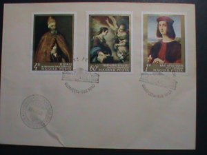 HUNGARY 1968 FDC FAMOUS PAINTING FROM MUSIUM OF FINE ARTS, BUDAPEST MNH VF