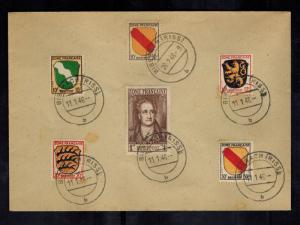 1946 Biberach Germany French Occupation zone cover  # 4N5 and 4N11