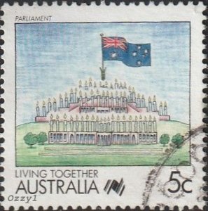 Australia #1057 1988 5c Living Together - Parliament USED-VF-NH. 