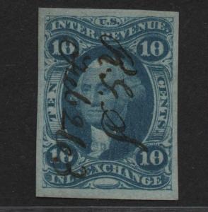 $US Sc#R36a used, VF-XF, imperf Revenue, Crowe cert., sm. filled thin, Cv. $500
