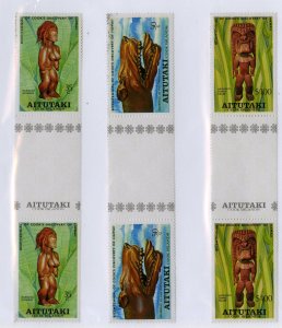 AITUTAKI  160-2 MNH GUTTER PAIRS BIN $3.50