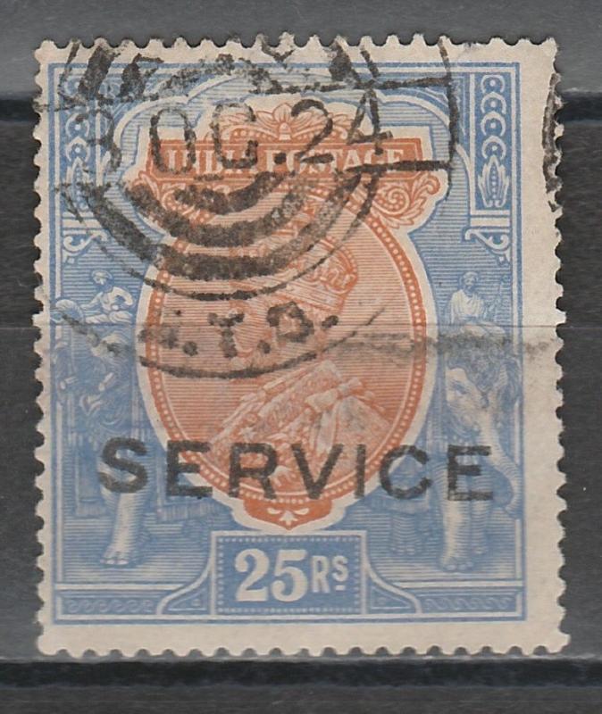 INDIA 1912 KGV SERVICE 25R WMK SINGLE STAR USED