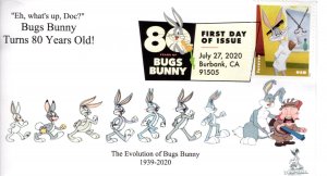 Bugs Bunny 80th Anniversary First Day Cover, with DCP, #1 of 10