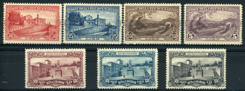 SAN MARINO #108-110 #111-114 Postage Stamp Collection EUROPE Mint VF LH OG