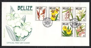 Belize, Scott cat. 985-990. Easter issue with Orchids. First day cover. ^