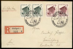 Germany 1939 Suttgart Garden Show Set Event Cancel Registered Cover G98566