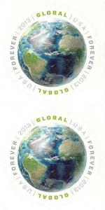 US 4740a Earth global imperf NDC vert pair MNH 2013