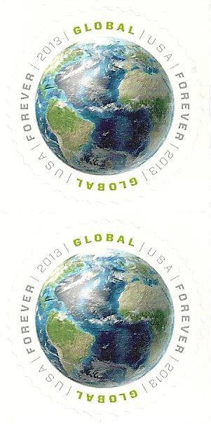 US 4740a Earth global imperf NDC vert pair MNH 2013