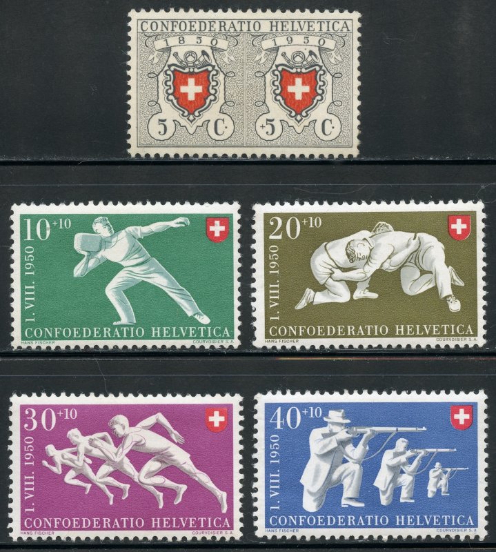 Switzerland Scott B191-B195 Unused VLHOG - 1950 Red Cross Set - SCV $9.10