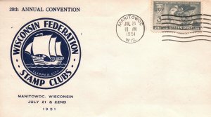 20th ANNUAL CONVENTION WISCONSIN FEDERATION OF STAMP CLUBS MANTOWOC WI 1951