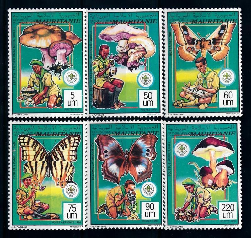 [75560] Mauritania 1991 Butterflies Mushrooms Scouting  MNH