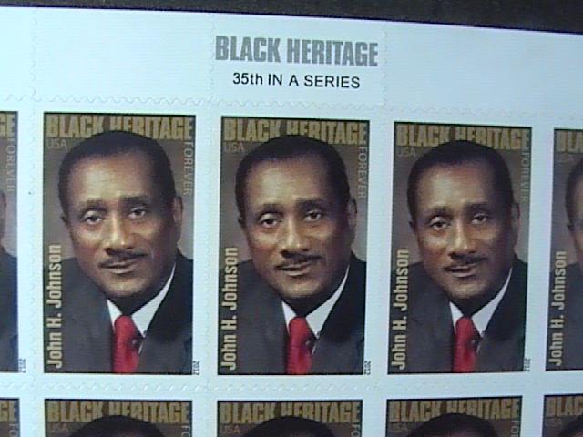 U.S.# 4624-MINT/NEVER HINGED--PANE OF 20--BLACK HERITAGE/JOHN H JOHNSON---2012