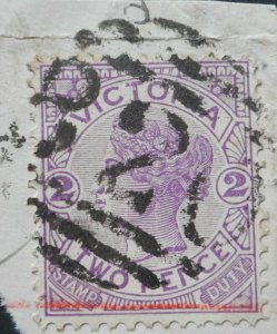 Victoria 1900 Two Pence with Barred 826 postmark