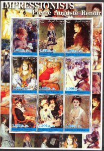 Somalia 2002 Art Paintings Pierre Auguste Renoir Sheet MNH Private