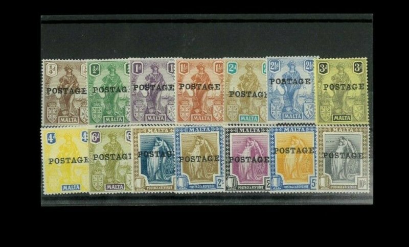 Malta SC# 116-129 MH. Cat.144.65. Better Item