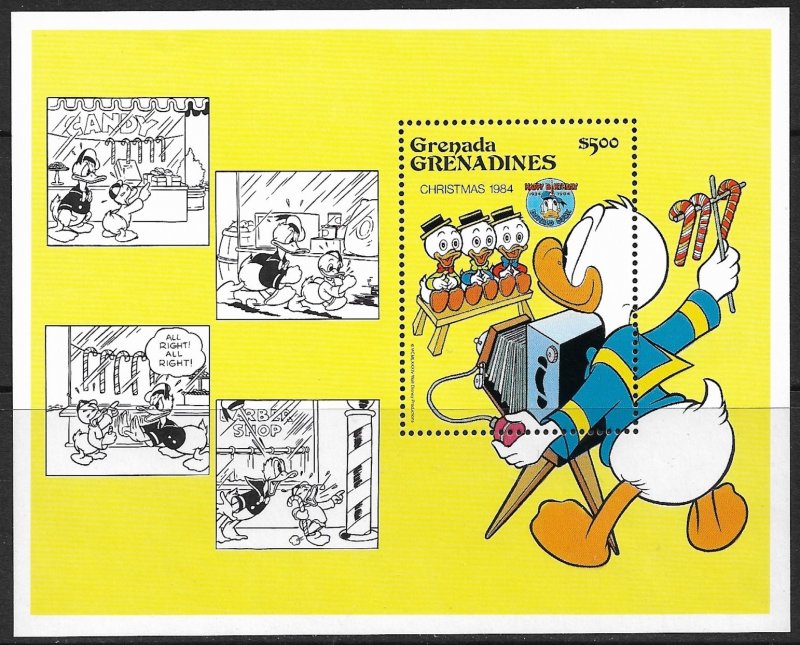 GRENADA GRENADINES 1984 Disney CHRISTMAS Donald Duck SS Sc 636 MNH