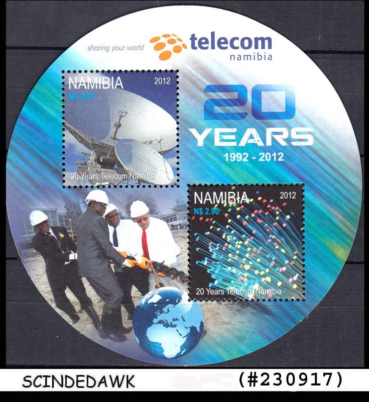 NAMIBIA - 2012 20 years of TELECOM - ROUND IN SHAPE SOUVENIR SHEET MNH