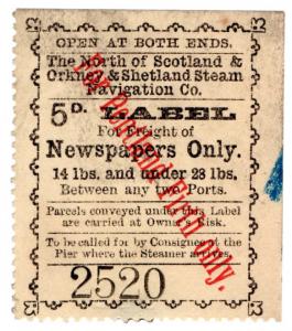 (I.B) North of Scotland Orkney & Shetland Steam Navigation : Newspapers 5d