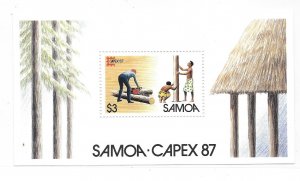 Samoa 1987 Capex Logger Construction worker S/S Sc 696 MNH C5