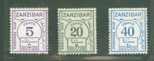 Zanzibar #J18/20/22 Unused