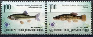 BOSNIA SERBIA(118) - Fish - European Nature Protection - MNH Set - 2010