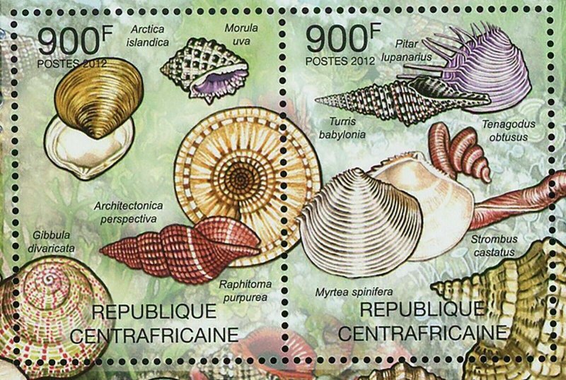 Shells Stamp Glossus Humanus Pharus Legumen Cittarium Pica S/S MNH #3647-3650 