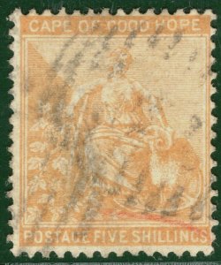 South Africa COGH QV High Value Stamp 5s Orange HOPE Used OBLUE139