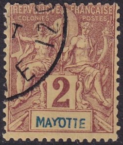 Mayotte 1892 Sc 2 used