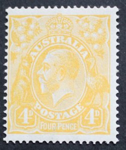 Australia 1916 GV Four Pence (Lemon-Yellow) SG 22b mint