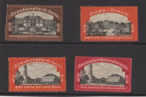 German Steckenpferd Soap & Dada Cream Stamps Arolsen, Weimar & Linderhof Palaces