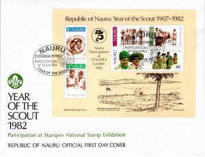 Nauru 1982 Sc 249a souvenir sheet FDC